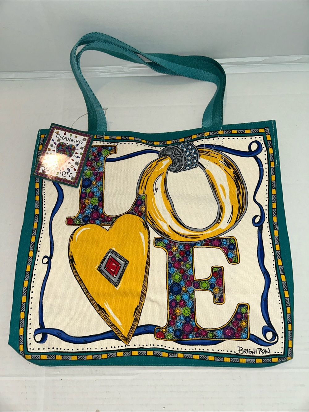 BRIGHTON large canvas Charmed Love Tote NEW & cosmetic bag